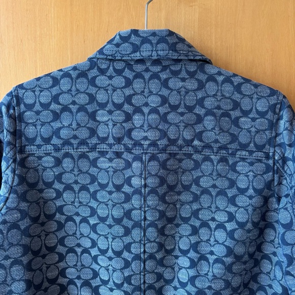 Coach Navy Patterned Bomber Jacket - Picture 5 of 8